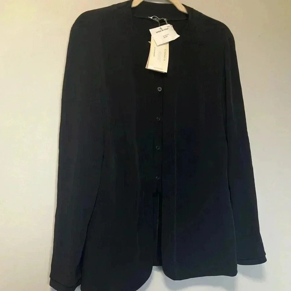 NWT  Giorgio Armani Mani silk blend black button blouse jacket - Picture 5 of 8